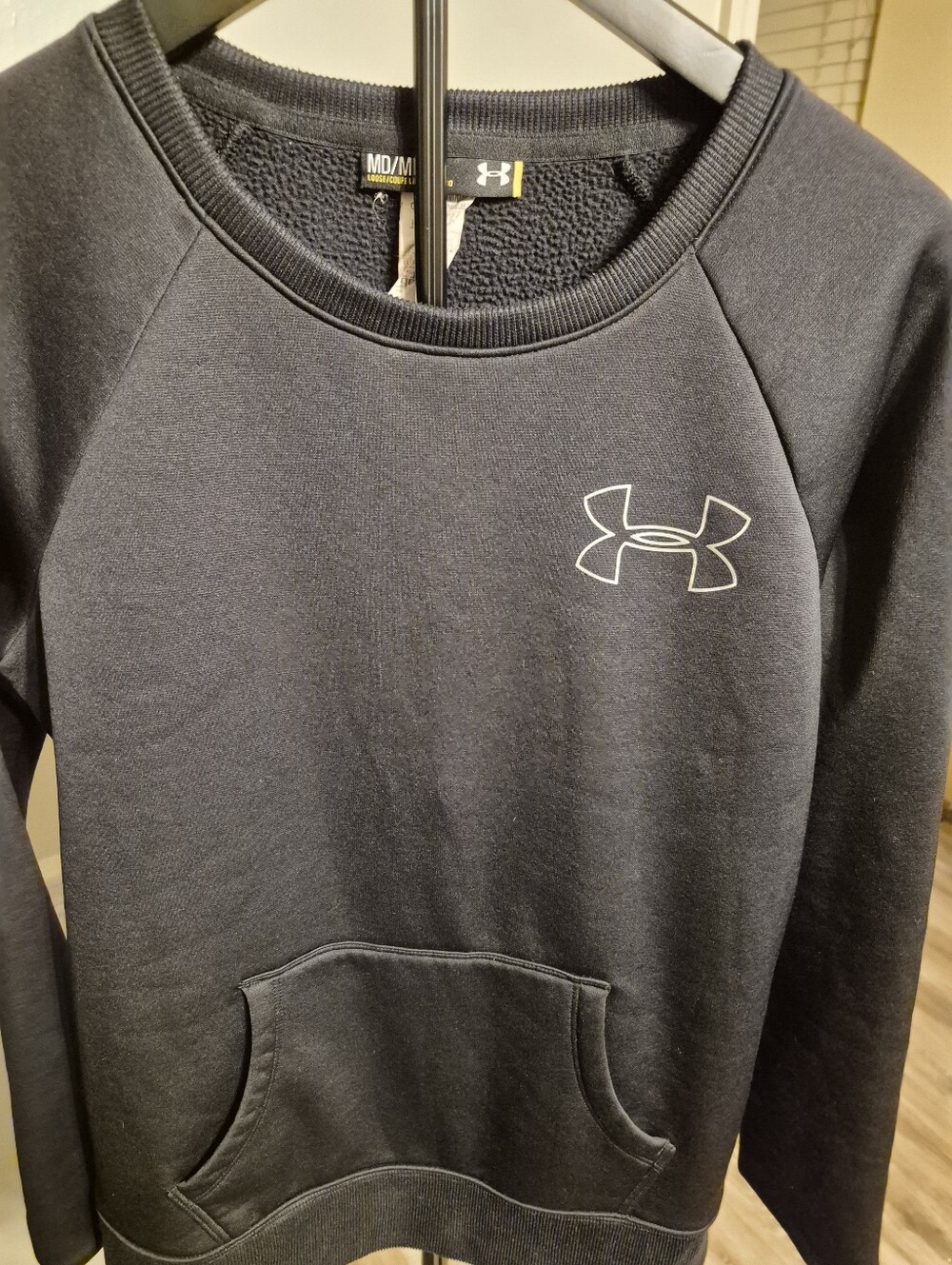 Under Armour Women's Black Crewneck Pullover with White Logo